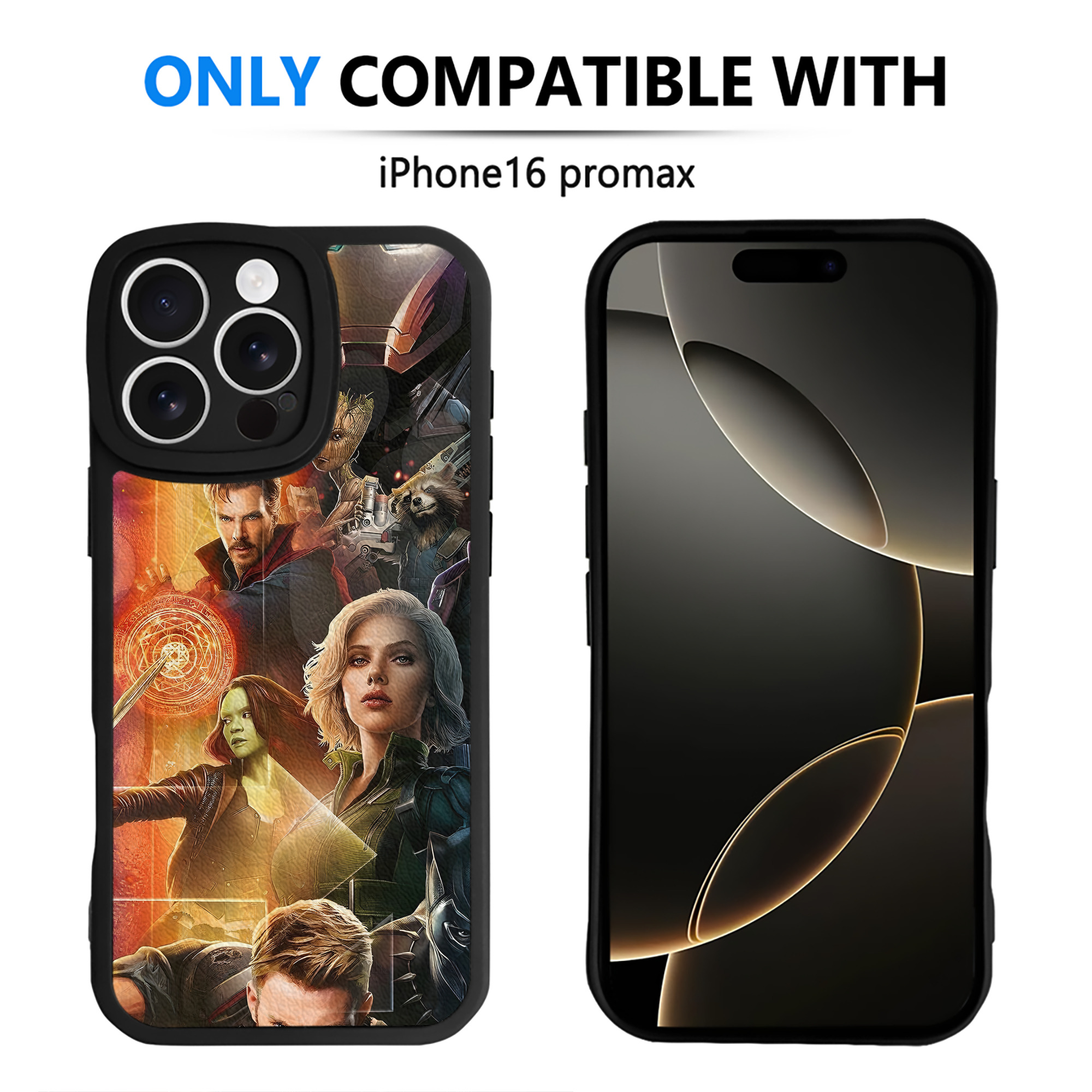 （画像用） アベンジャーズ The Avengers 【iPhone 16シリーズ対応】シリコンスマホケース（レザー調） 材質：シリコン